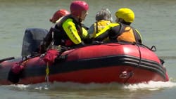 Maury County, TN, rescued an injured woman who was trapped by floodwaters Monday. Maury County, TN, rescued an injured woman who was trapped by floodwaters Monday.