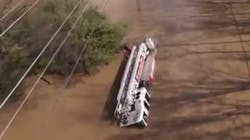 A Nashville fire apparatus plunged into the floodwaters of the Harpeth River on Sunday. A Nashville fire apparatus plunged into the floodwaters of the Harpeth River on Sunday.