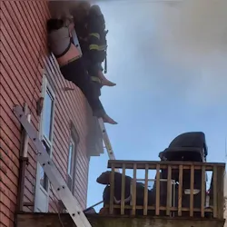 New Bedford, MA, firefighters rescued three people and more than 20 cats from a residential fire Sunday.