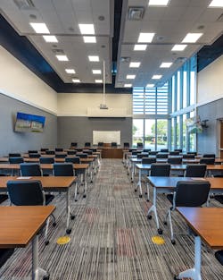 The facility’s large training rooms, which are expected to be used for regionwide trainings and public CPR classes when COVID-19 restrictions are lifted, allow for socially distanced training during the pandemic. The facility’s large training rooms, which are expected to be used for regionwide trainings and public CPR classes when COVID-19 restrictions are lifted, allow for socially distanced training during the pandemic.