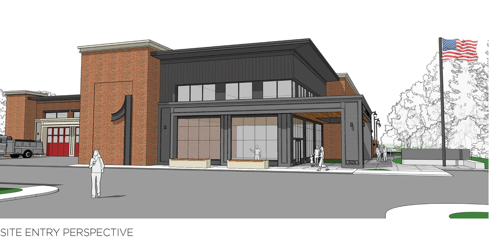 The images in this column represent three views of the same complex. Use the &ldquo;Fire Station Hardening&rdquo; key to determine the locations that are highlighted in two of the images.