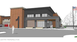 The images in this column represent three views of the same complex. Use the “Fire Station Hardening” key to determine the locations that are highlighted in two of the images.