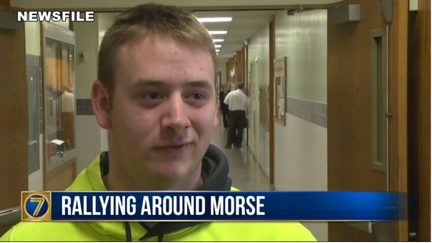 Watertown firefighter Peyton Morse was interviewed by television station WWNY in 2017 during an event at his high school.