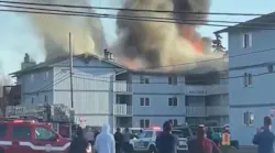 An Anchorage, AK, firefighter was injured during a fatal two-alarm apartment fire Monday.