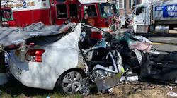 Boston firefighters extricated three people from a serious car accident in the city's Dorchester neighborhood Thursday.