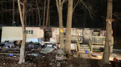 Four firefighters were injured--with two suffering serious burns--battling an arson fire at a mobile home in Cecil County, MD, in February.