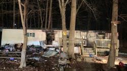 Four firefighters were injured--with two suffering serious burns--battling an arson fire at a mobile home in Cecil County, MD, in February. Four firefighters were injured--with two suffering serious burns--battling an arson fire at a mobile home in Cecil County, MD, in February.