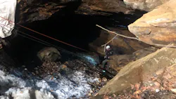 A technical rescue task force comprised of Vermont and New Hampshire firefighters rescued a man who fell 150 feet down an abandoned cooper mine shaft in Corinth, VT, on Saturday. A technical rescue task force comprised of Vermont and New Hampshire firefighters rescued a man who fell 150 feet down an abandoned cooper mine shaft in Corinth, VT, on Saturday.