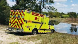 An Hernando County, FL, Fire &amp; Emergency Services ambulance was stolen from outside a Brooksville hospital while medics were inside dropping off a patient Sunday.