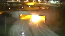 Two people were killed and one person suffered life-threatening injuries after a fiery car crash in Minneapolis' Lowry Hill Tunnel on Sunday.
