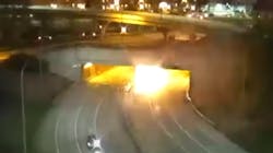 Two people were killed and one person suffered life-threatening injuries after a fiery car crash in Minneapolis' Lowry Hill Tunnel on Sunday. Two people were killed and one person suffered life-threatening injuries after a fiery car crash in Minneapolis' Lowry Hill Tunnel on Sunday.