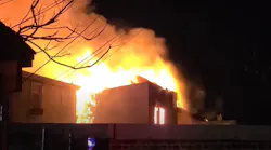 Two firefighters were injured during a fire