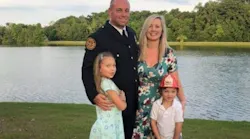 Jacksonville, FL, firefighter Jessie Parkin and his wife, Caitlin.