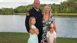 Jacksonville, FL, firefighter Jessie Parkin and his wife, Caitlin.