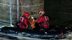 Paterson, NJ, firefighters rescued a man at the base of Great Falls early Sunday.