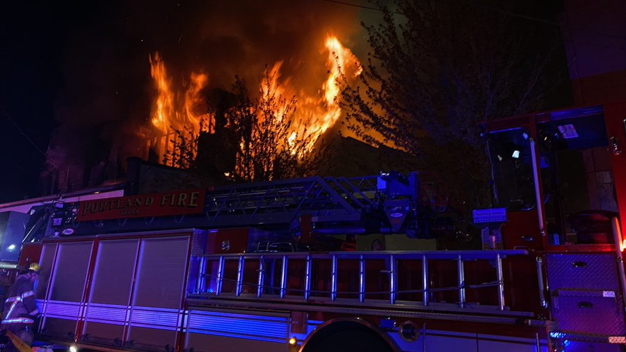 More than 70 Portland, OR, firefighters battled a three-alarm fire at a textile manufacturing factory early Monday.