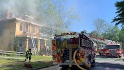 A Richmond, VA, firefighter was injured in a mayday call during a two-alarm house fire Friday. A Richmond, VA, firefighter was injured in a mayday call during a two-alarm house fire Friday.