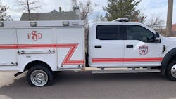 A South Adams County, CO, Fire Department vehicle sustained light damage after a man who said he was having a medical emergency drove off with a rig responding to the call Sunday.