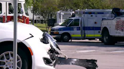 A Wake County, NC, EMS ambulance overturned following a collision with an ambulance in Raleigh on Tuesday.