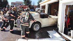 Three West Metro firefighters were injured while battling a garage fire at a Jefferson County, CO, apartment complex Saturday.