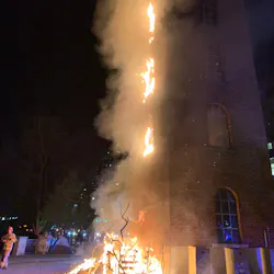 Austin fire officials on Thursday evening said the city's historic Buford Tower in downtown Austin was damaged when a fire nearby spread to the structure.