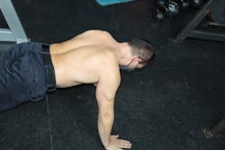 Scapular pushups: Start in a pushup position, with hands and feet on the floor and knees and elbows straight. Keeping the elbows straight throughout the exercise, bring your shoulder blades backward toward each other. Hold this position for about three seconds. Scapular pushups: Start in a pushup position, with hands and feet on the floor and knees and elbows straight. Keeping the elbows straight throughout the exercise, bring your shoulder blades backward toward each other. Hold this position for about three seconds.