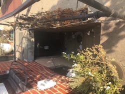 Basement or exterior stairwells that lead down to an exterior door might be further complicated by natural gas service on one of the walls. Basement or exterior stairwells that lead down to an exterior door might be further complicated by natural gas service on one of the walls.