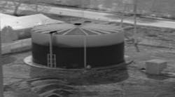Using the White Hot color palette, an operator/pilot can determine fluid levels in noninsulated or poorly insulated tanks or containers, such as this fuel farm. Using the White Hot color palette, an operator/pilot can determine fluid levels in noninsulated or poorly insulated tanks or containers, such as this fuel farm.