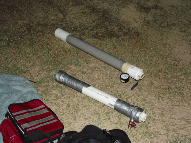 Although meth “cooks” don’t intend to create an improvised explosive device, that is in fact what they create. At a one-pot lab that was seized in northwestern Georgia., the cook went through the added step of incorporating a valve and pressure gauge to containers. Although pressure regulation might be more accurate via this approach, the cook created a PVC pipe bomb.