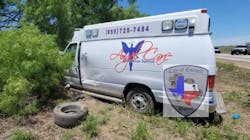 A Texas Department of Public Safety trooper was injured during a collision with a stolen ambulance in La Salle County on Friday. A Texas Department of Public Safety trooper was injured during a collision with a stolen ambulance in La Salle County on Friday.