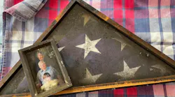 A Hermon firefighters saved a late grandfather's military flag from a resident's burning apartment in Bangor, ME, on Monday.
