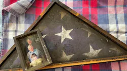 A Hermon firefighters saved a late grandfather's military flag from a resident's burning apartment in Bangor, ME, on Monday.