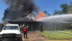 Baton Rouge, LA, firefighters battled a residential fire that destroyed a single-family home Thursday.