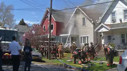 Two Buffalo, NY, firefighters were injured battling a two-alarm house fire in Buffalo on Monday.