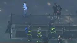 FDNY firefighters rescued an 11-year-old boy who fell through an emergency subway grate at a Brooklyn playground Wednesday.