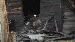 Two Kansas City, MO, firefighters were injured when a 12-foot porch collapsed during a residential fire Thursday. Two Kansas City, MO, firefighters were injured when a 12-foot porch collapsed during a residential fire Thursday.