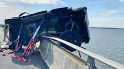 A good Samaritan saved an infant who was flung into Assawoman Bay following a multi-vehicle accident along a bridge in Ocean City, MD, on Sunday. A good Samaritan saved an infant who was flung into Assawoman Bay following a multi-vehicle accident along a bridge in Ocean City, MD, on Sunday.