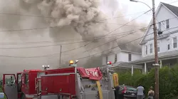 A Scranton, PA, firefighter was injured battling a residential fire that also injured two civilians Monday.