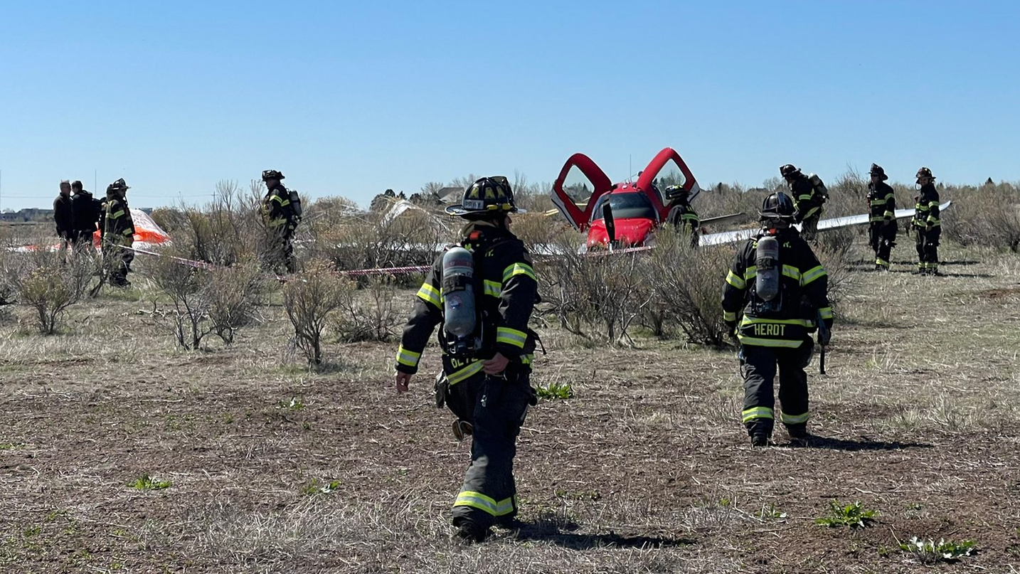 No one was injured in a midair collision between two small airplanes over Cherry Creek Reservoir in Colorado on Wednesday.