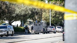 Emergency responders gather at the scene of a shooting where nine people were reported dead, including the shooter, on May 26, 2021, in San Jose, CA. Emergency responders gather at the scene of a shooting where nine people were reported dead, including the shooter, on May 26, 2021, in San Jose, CA.