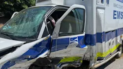 Two EMTs and a trainee suffered minor injuries when their Wake County, NC, EMS ambulance was struck head-on by a car Friday.