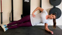 Hip/Core Endurance: Hip abduction—moving away from your body—is a motion and muscle group that’s neglected by many athletes, particularly men. Form is key with planks. Once you can hold any static position more than a minute, it’s time to progress.