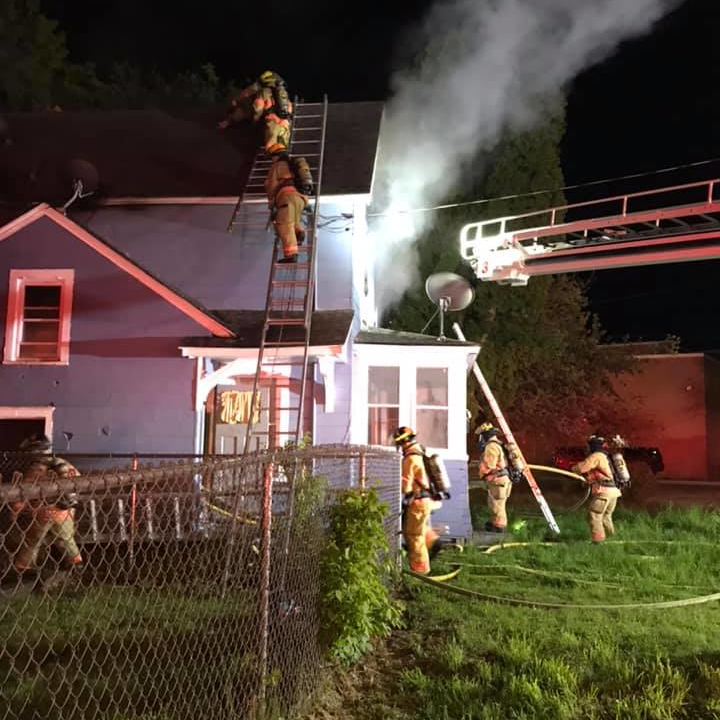 On Sunday, Syracuse, NY, firefighters battle the first of four vacant house fires that authorities say had been intentionally set by three teens.
