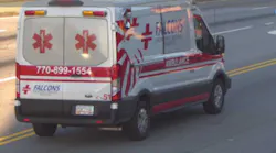 An ambulance was stolen from outside Grady Memorial Hospital in Atlanta on Tuesday as the driver was taking a patient inside.