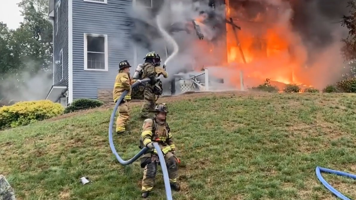 Firefighters from multiple departments battled a fast-moving house fire Friday.