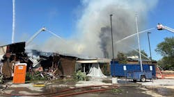Six Boise, ID, firefighters suffered heat-related injuries battling a large fire at an elementary school Monday. Six Boise, ID, firefighters suffered heat-related injuries battling a large fire at an elementary school Monday.