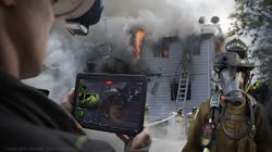 The C-Thru Navigator can transmit data to a tablet application that can give incident commanders real-time video feeds and other tools to coordinate efforts.
