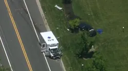 Two Claymont, DE, Fire Company EMS workers were injured when their ambulance collided with a car Wednesday, killing the 85-year-old driver of that vehicle. Two Claymont, DE, Fire Company EMS workers were injured when their ambulance collided with a car Wednesday, killing the 85-year-old driver of that vehicle.