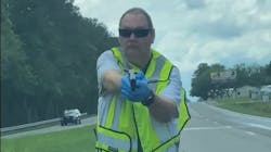 A viral video captured an Acme-Delco-Riegelwood firefighter pulling a gun and pointing at a driver at a crash scene in Columbus County, NC, on Saturday. A viral video captured an Acme-Delco-Riegelwood firefighter pulling a gun and pointing at a driver at a crash scene in Columbus County, NC, on Saturday.
