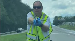 A viral video captured an Acme-Delco-Riegelwood firefighter pulling a gun and pointing at a driver at a crash scene in Columbus County, NC, on June 12.